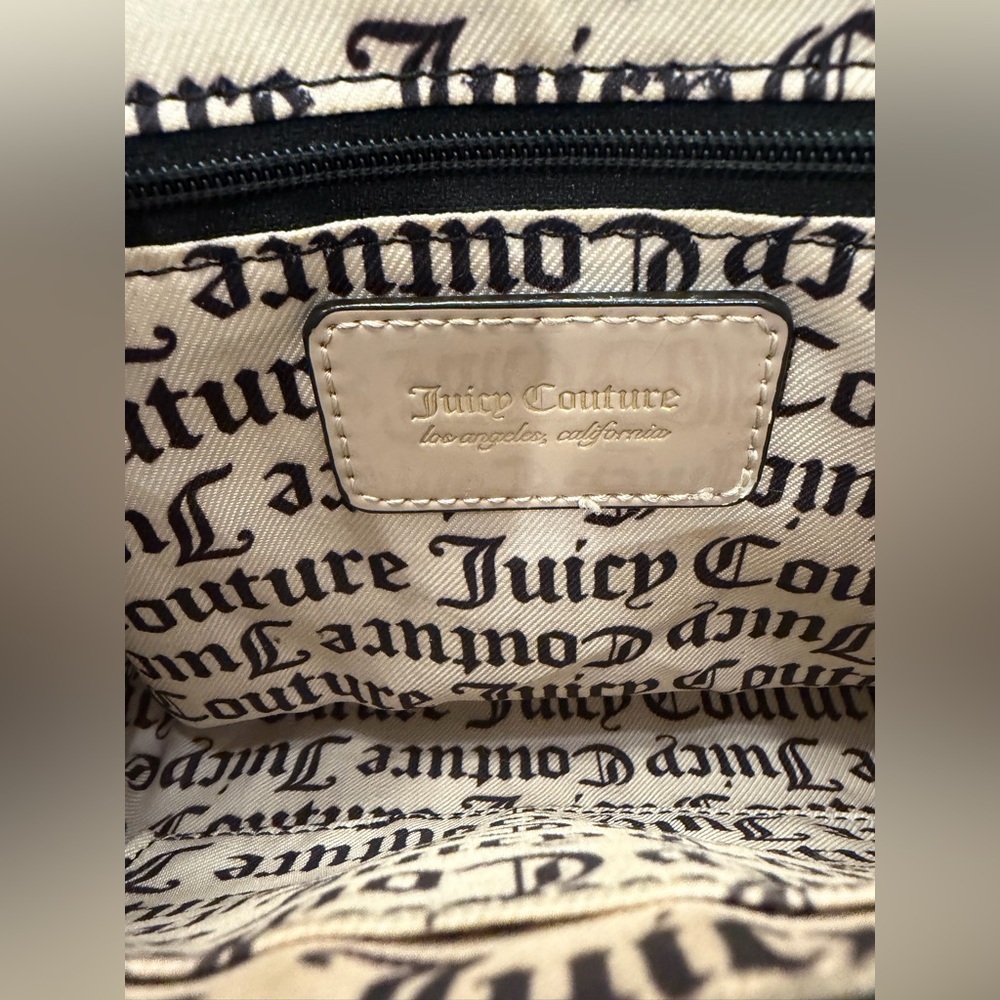 Juicy Couture Cafe Au Lait Monogram Mini Satchel + Crossbody Purse Bag Neutral - Picture 13 of 14